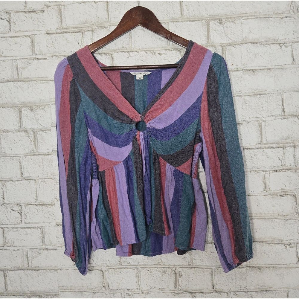 AEO cute stripe‎ long sleeve top